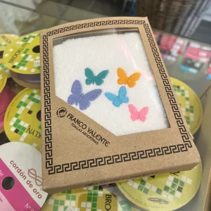 Toalla de visita bordada Mariposas