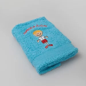 Toalla de visita bordada Nene Turquesa