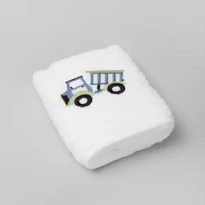 Toalla de visita bordada Camión Azul